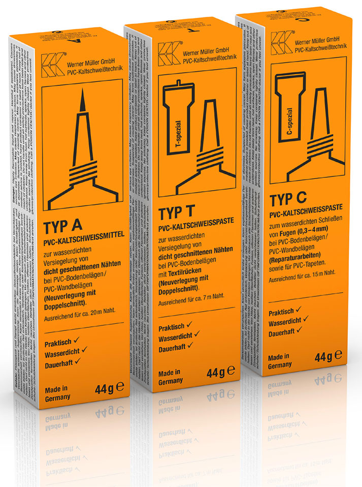 PVC-Kaltschweißprodukte Typ A, Typ T und Typ C